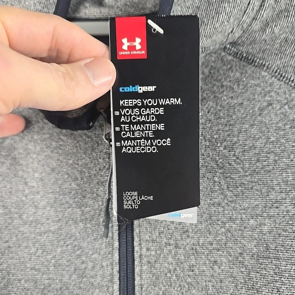 Under Armour Jacket Womens Small Gray UA‎ Phenom Fleece Full Zip Mock Neck Golf